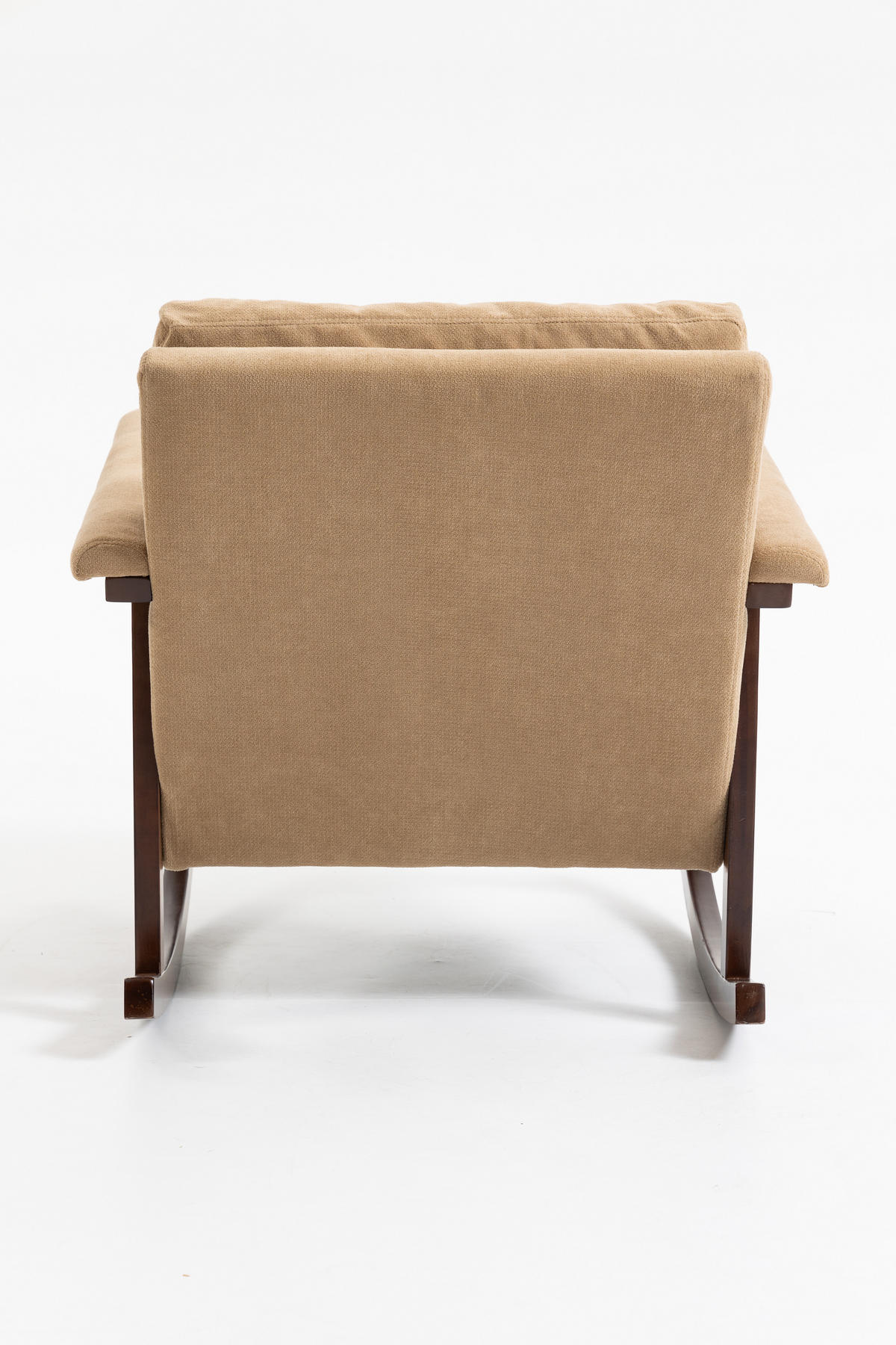 SCHAUKELSTUHL im Mid-Century-Stil mit Holzgestell und Polsterung für Wohnzimmer und Schlafzimmer - Hellbraun, Textil (83/80/73cm) - Kaket