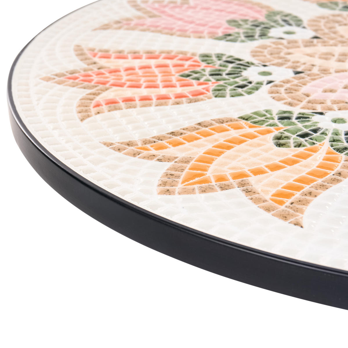 BISTROTISCH 60/60 cm Metall Bunt Settala - Beige/Multicolor, Metall (60/60/71cm) - Beliani