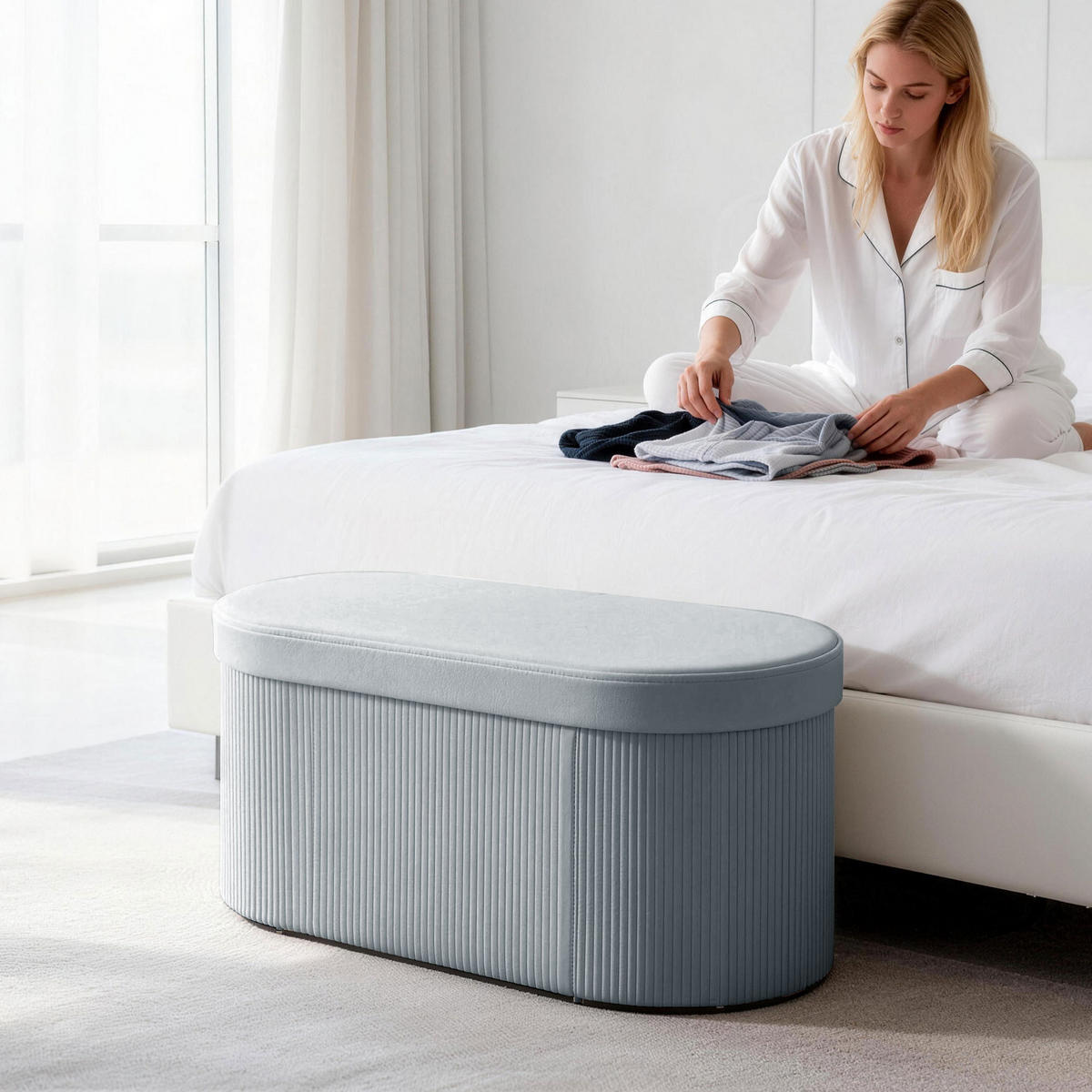 SITZBANK Polyester Dunkelgrau - Dunkelgrau, Textil (38/35/76cm) - HOMCOM