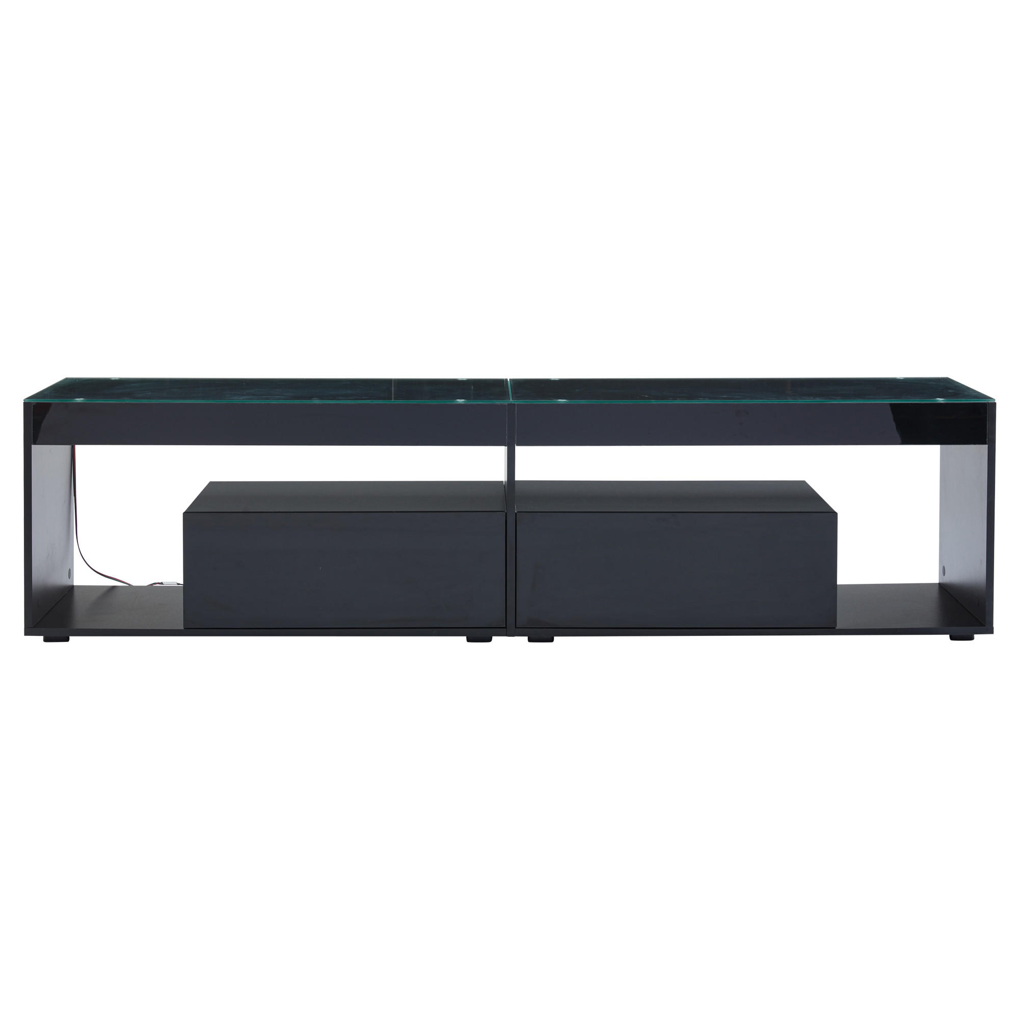 TV-LOWBOARD Hochglanz Schwarz 180/40/46 cm - Schwarz, Holz (180/46/40cm) - PANGIVO