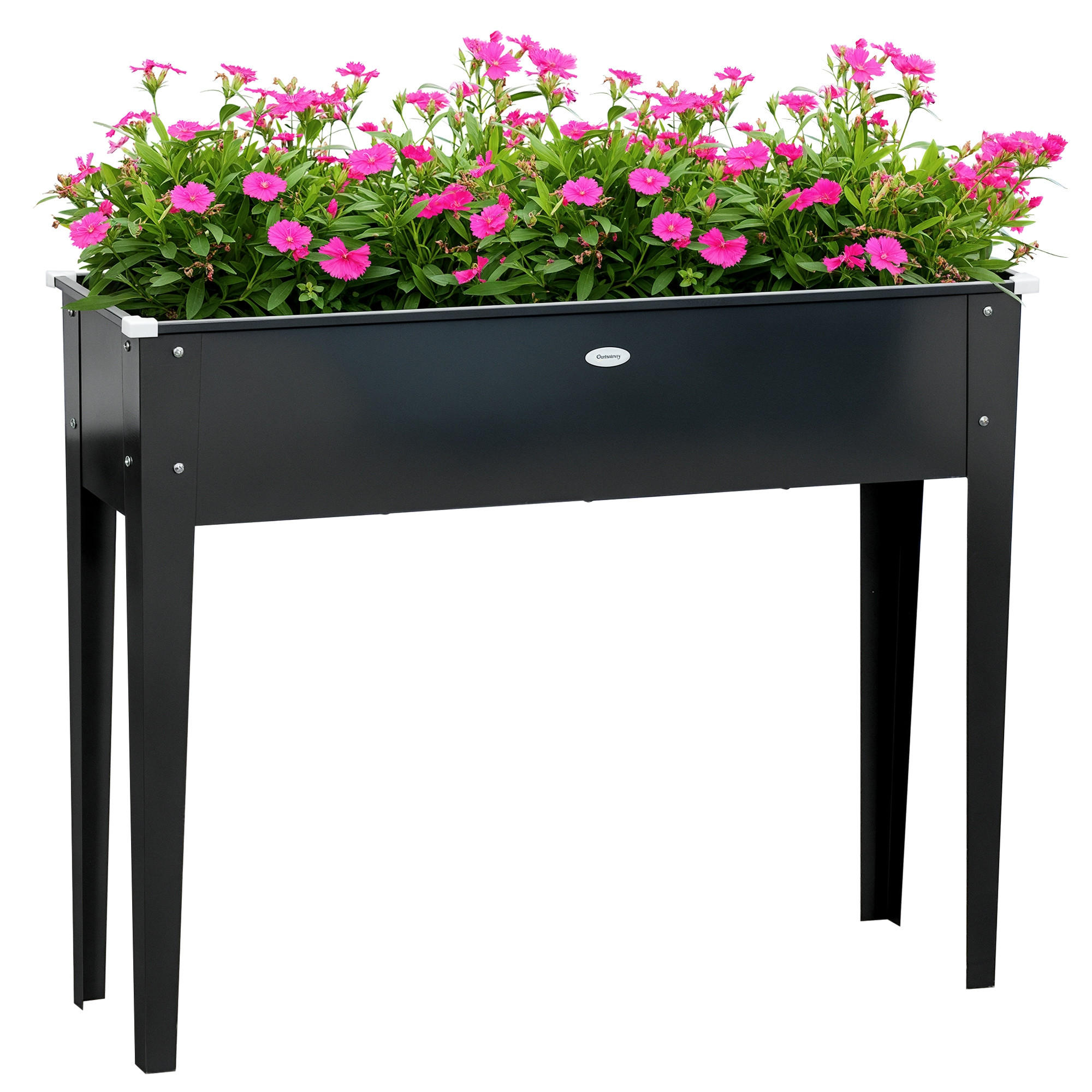 HOCHBEET DE-15979 mit Abflussloch Schwarz - Schwarz, Metall (100/80/30cm) - ComfortXL