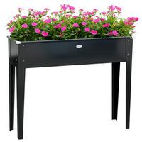 HOCHBEET DE-15979 mit Abflussloch Schwarz - Schwarz, Metall (100/80/30cm) - ComfortXL