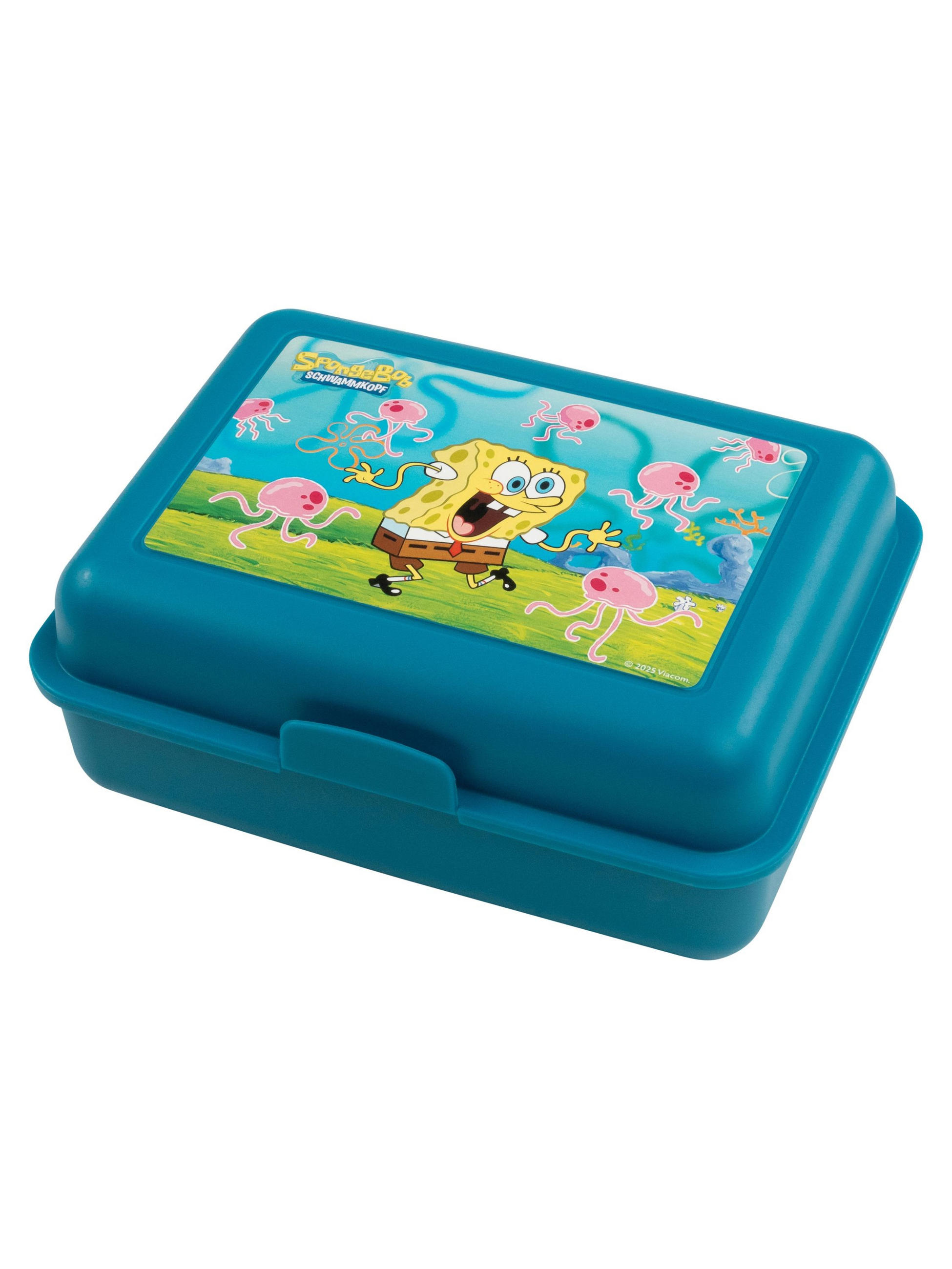 BROTDOSE Spongebob Schwammkopf Quallen Jellyfish Blau 17,5 x 12,8 x 6,9 cm - Blau, Kunststoff (17.5/6.9/12.8cm)