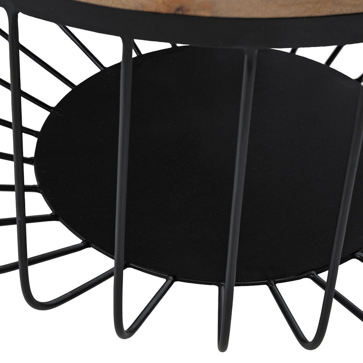 HOME24 Couchtisch ROWER - Schwarz/Braun, Holz/Metall (58/58/33cm) - home24