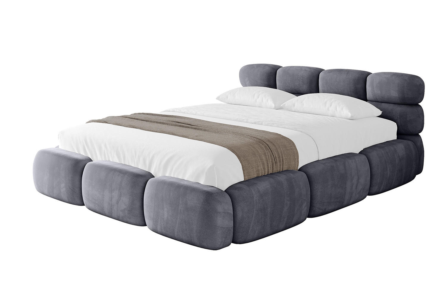 POLSTERBETT mit Bettkasten und Lattenrost, Boxbett ohne Matratze - NOMA 120x200 Dunkelgrau - Dunkelgrau, Holzwerkstoff/Textil (120/200cm) - ALTDECOR