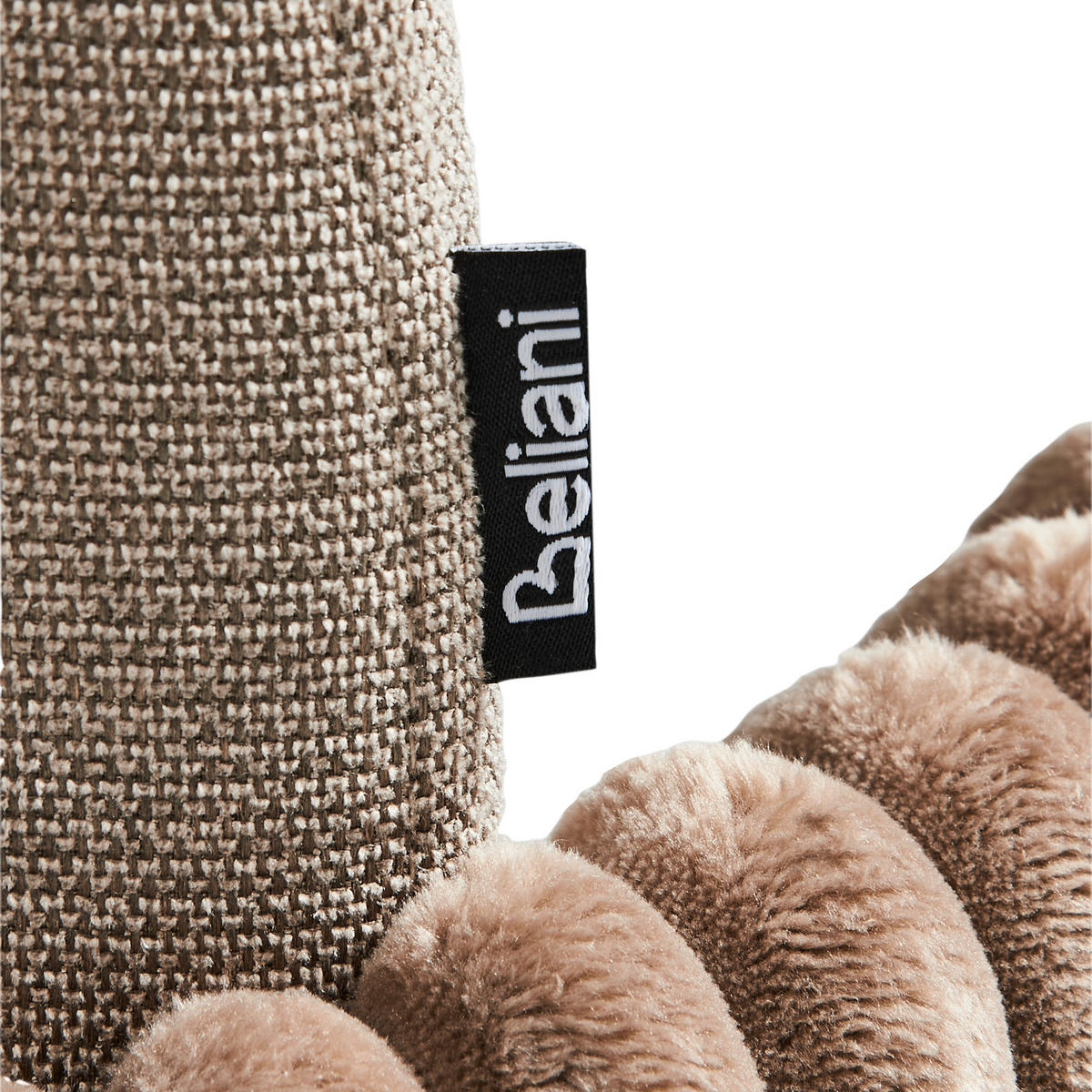 ESSZIMMERSTUHL 2er-Set Taupe Amity - Taupe/Schwarz, Textil (50/84/56cm) - Beliani