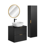 KOUPELNOVÝ NÁBYTEK 60.6cm Adriel 2er-Set Matná černá - černá, kompozitní dřevo (60.6/59/46cm) - Petits-meubles