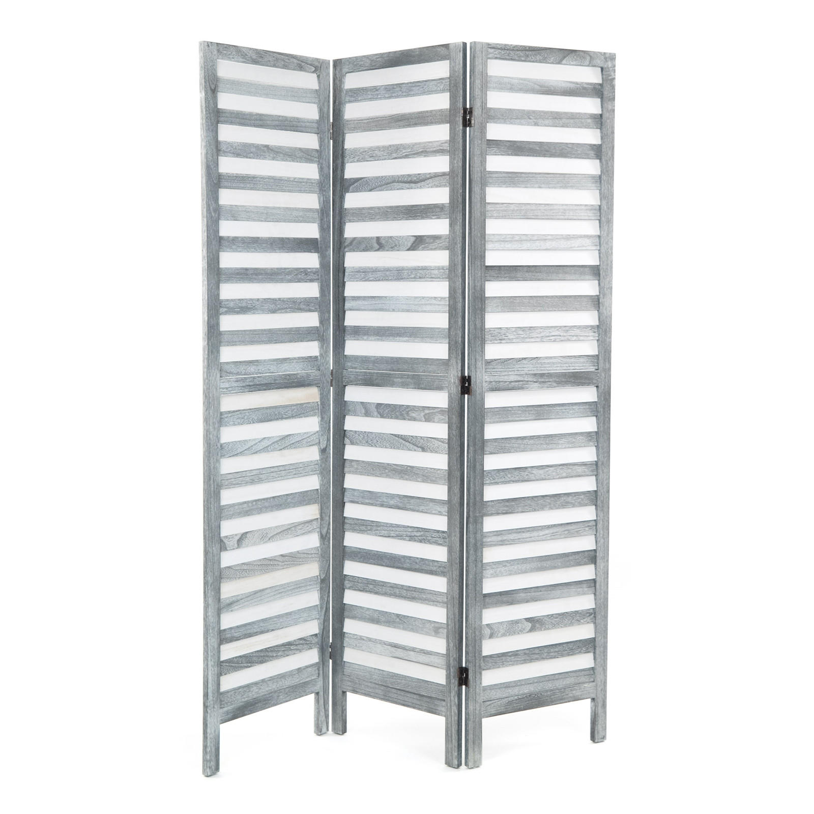 RAUMTEILER Cottage 3-tlg. Holz grau - Grau, Holz (120/170/3cm) - DESIGN DELIGHTS