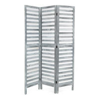 RAUMTEILER Cottage 3-tlg. Holz grau - Grau, Holz (120/170/3cm) - DESIGN DELIGHTS