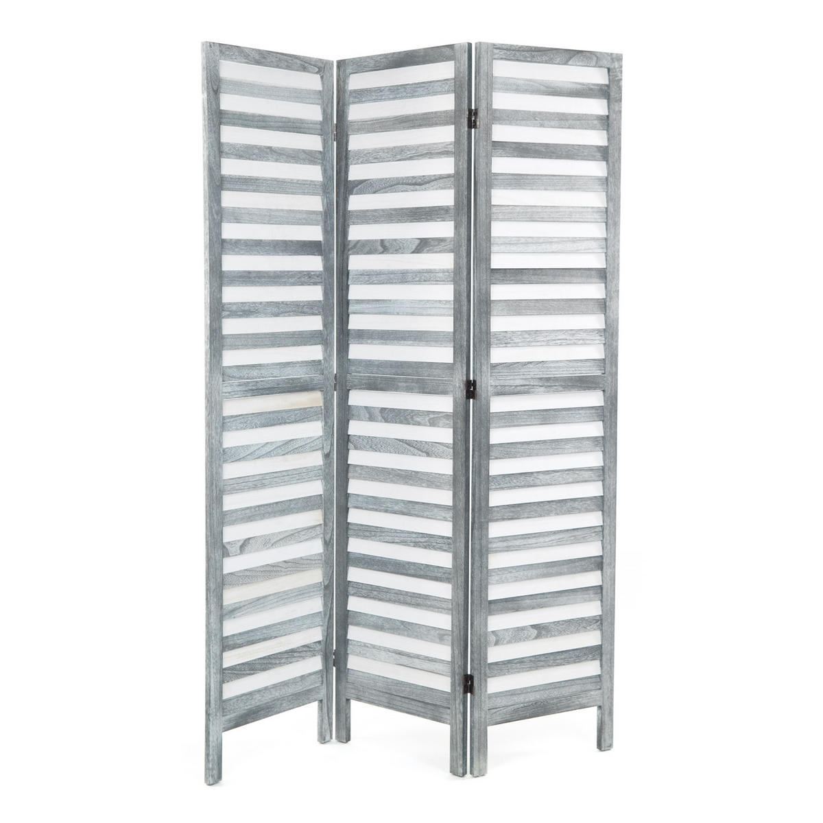 RAUMTEILER Cottage 3-tlg. Holz grau - Grau, Holz (120/170/3cm) - DESIGN DELIGHTS
