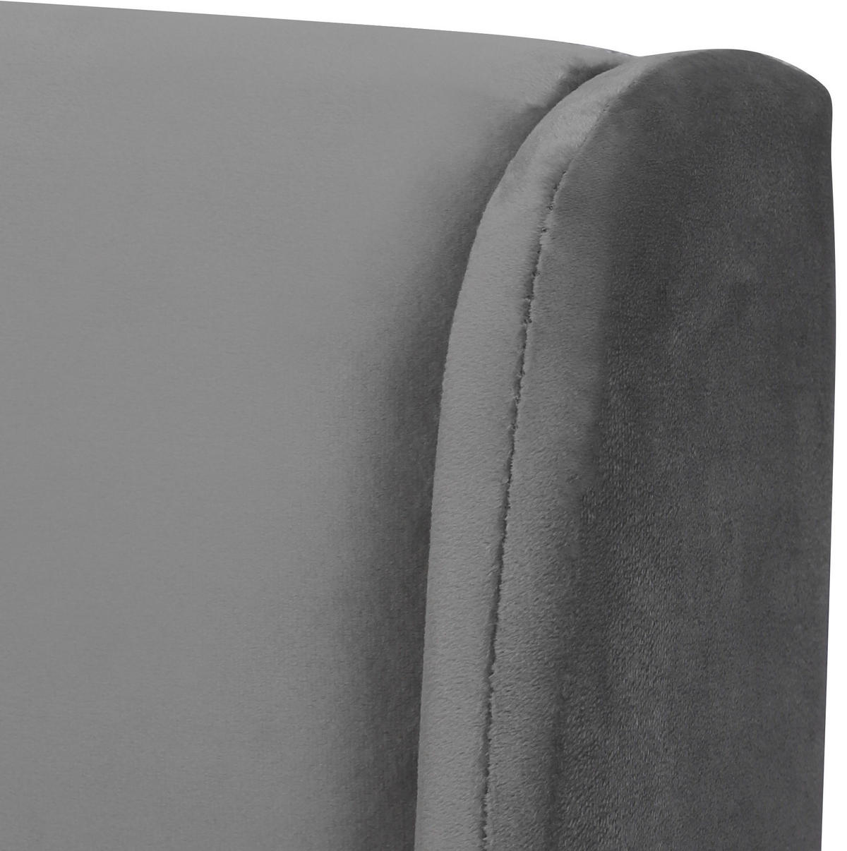 POLSTERBETT aus Samt 140x200 cm Grau mit hydraulischem Bettkasten und Lattenrost - Beige, Textil (140/200cm) - IVMEU