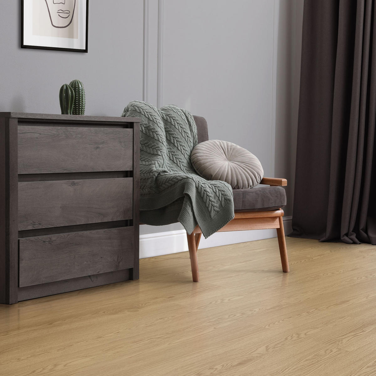 VINYLBODEN selbstklebend 2,23m²/16 Dielen Natur Eiche - Naturfarben, Kunststoff (91.5/15.3/0.2cm) - ML-DESIGN