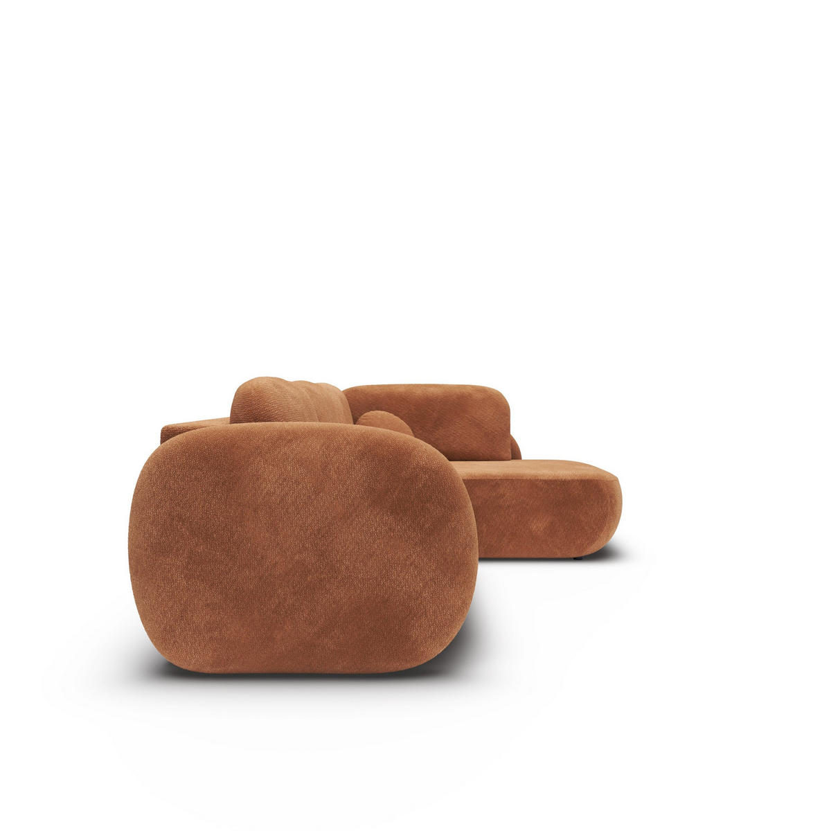 ECKSOFA AMICO II R-S Orange Geflochtener Stoff mit Schlaffunktion - Orange, Holz (289/190cm) - MASSENO