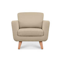 SESSEL TAGIO Massivholz-Beine, Beige - Beige/Braun, Buchenholz/Textil (86/80/88cm) - KONSIMO®