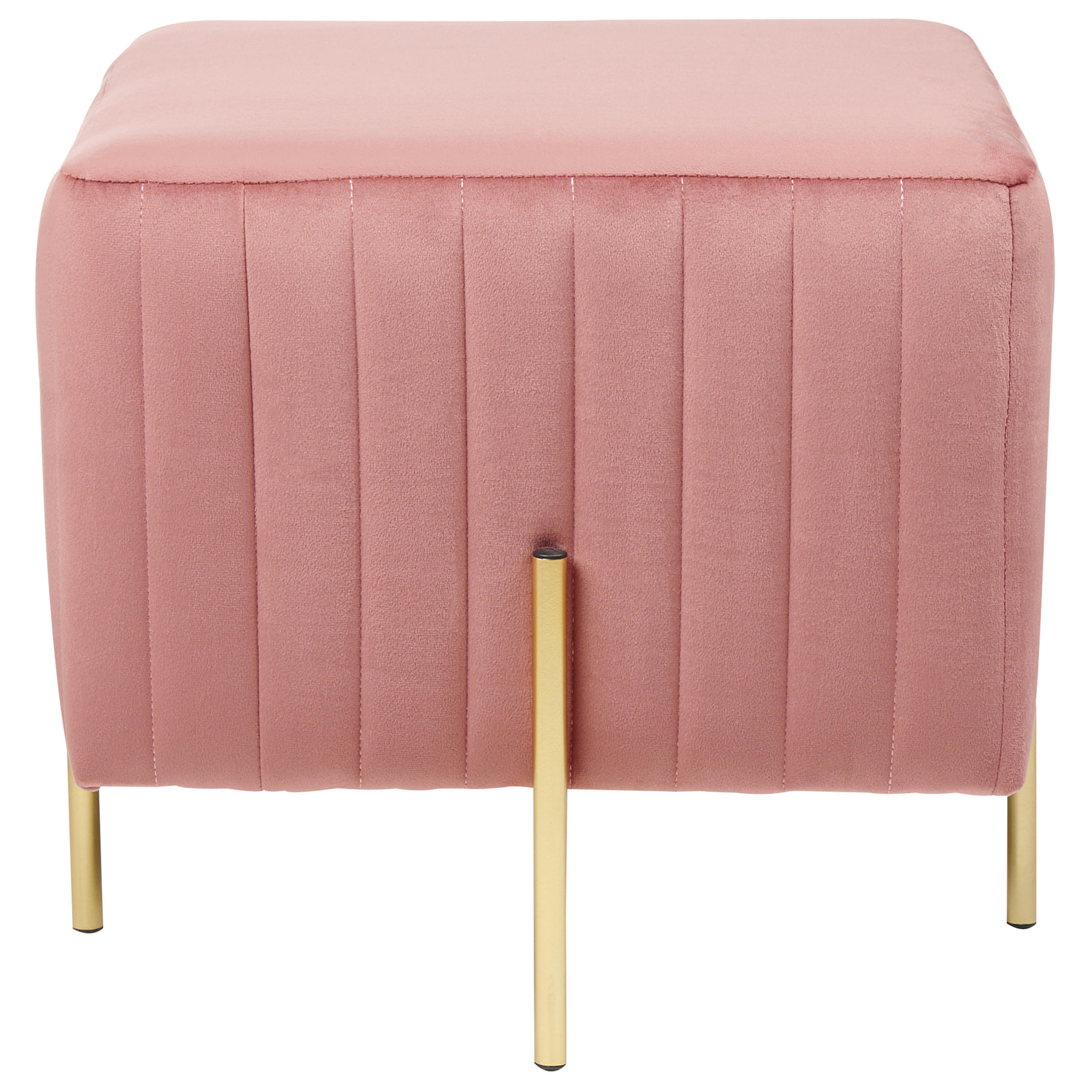HOCKER Dayton 48/48/41 cm - Pink, Textil (48/41/48cm) - Beliani
