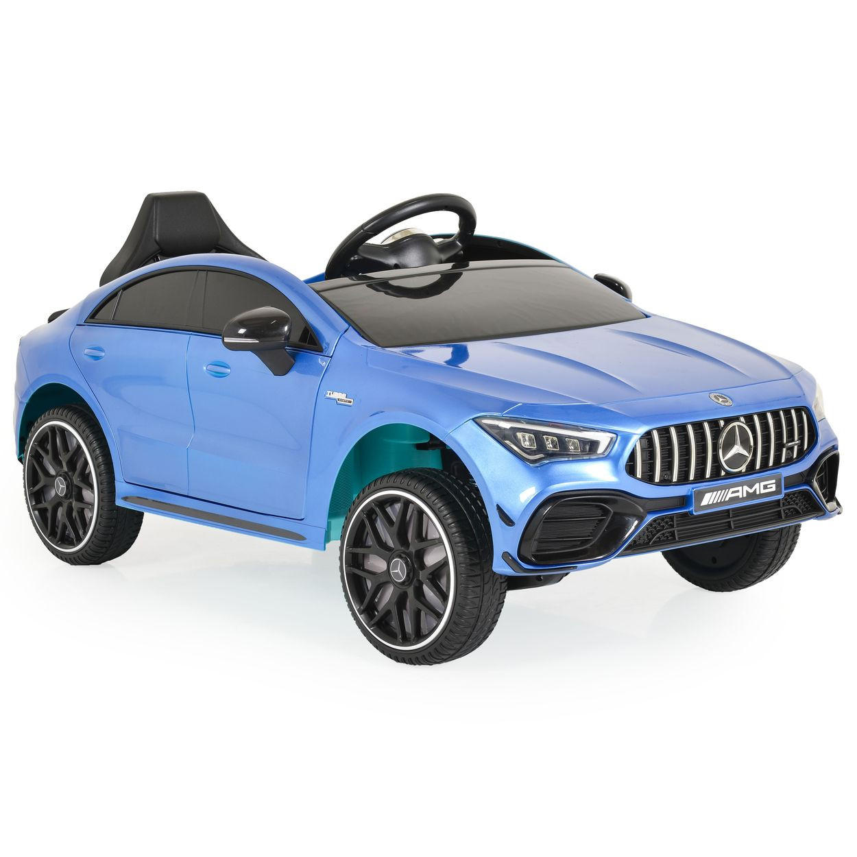ELEKTROAUTO Mercedes-AMG CLA 45 blau 45 Bluetooth Fernbedienung vier Motoren - Blau, Kunststoff (110/52/45cm) - Moni