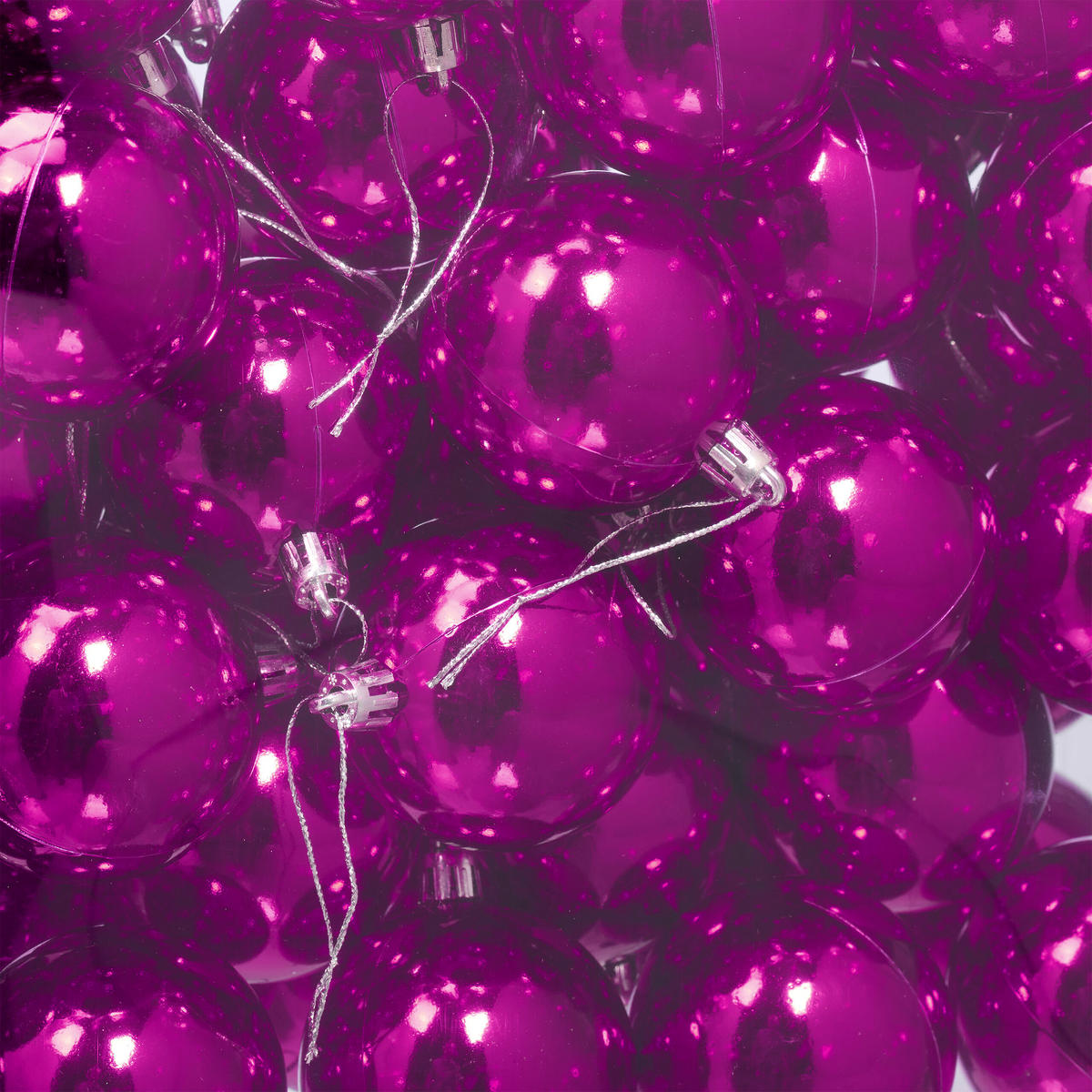 50XWEIHNACHTSKUGELN - Pink, Kunststoff (6/7/6cm) - Relaxdays