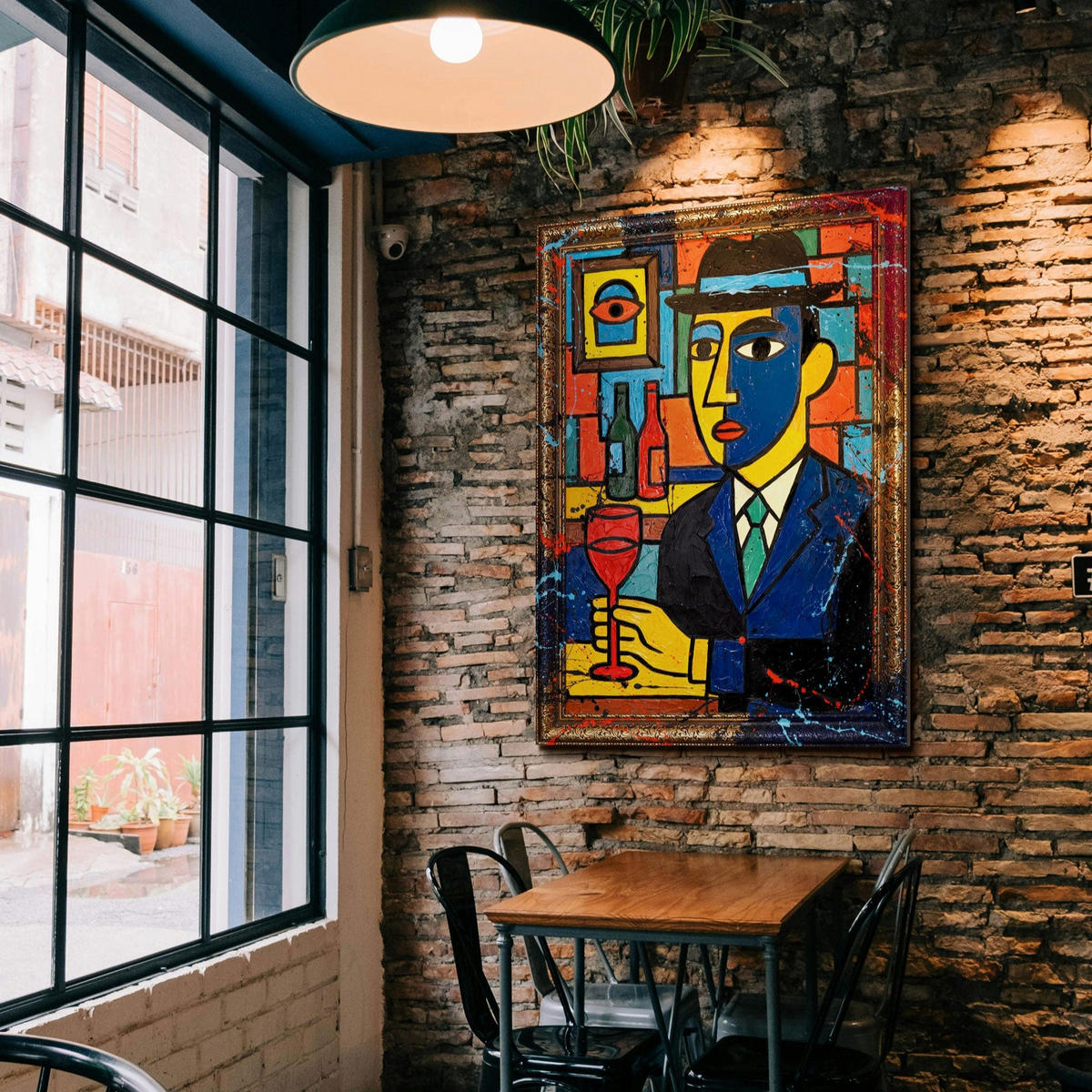 GEMÄLDE Bar Schattenfugenrahmen Gold 140x100 cm - Goldfarben, Holz (140/100cm) - YS-art gallery