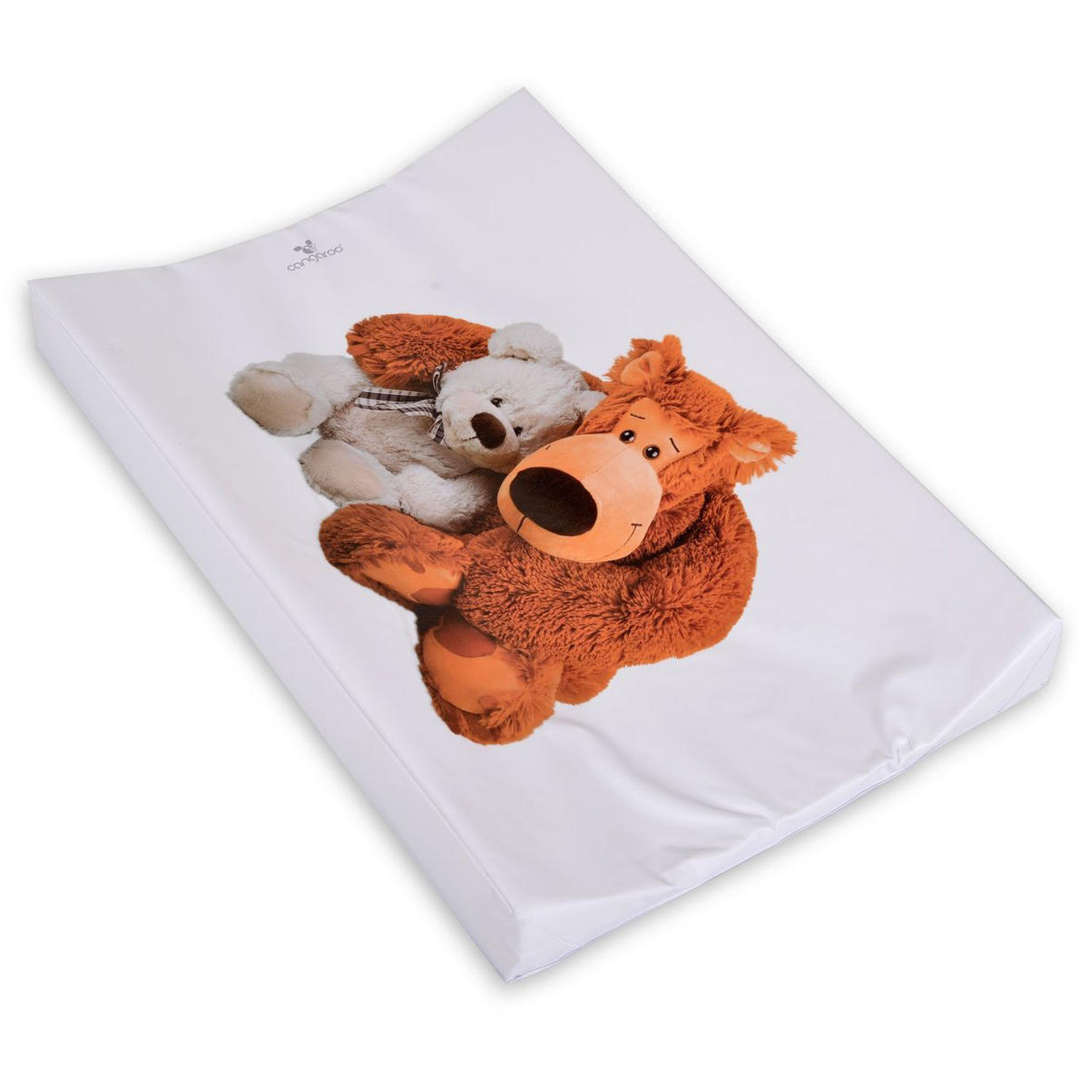 WICKELAUFLAGE Bären 67 x 44 cm weiß seitliche Erhöhung, abwaschbar, weiche Polsterung, ab Geburt - Weiß, Kunststoff (44/67cm) - Cangaroo