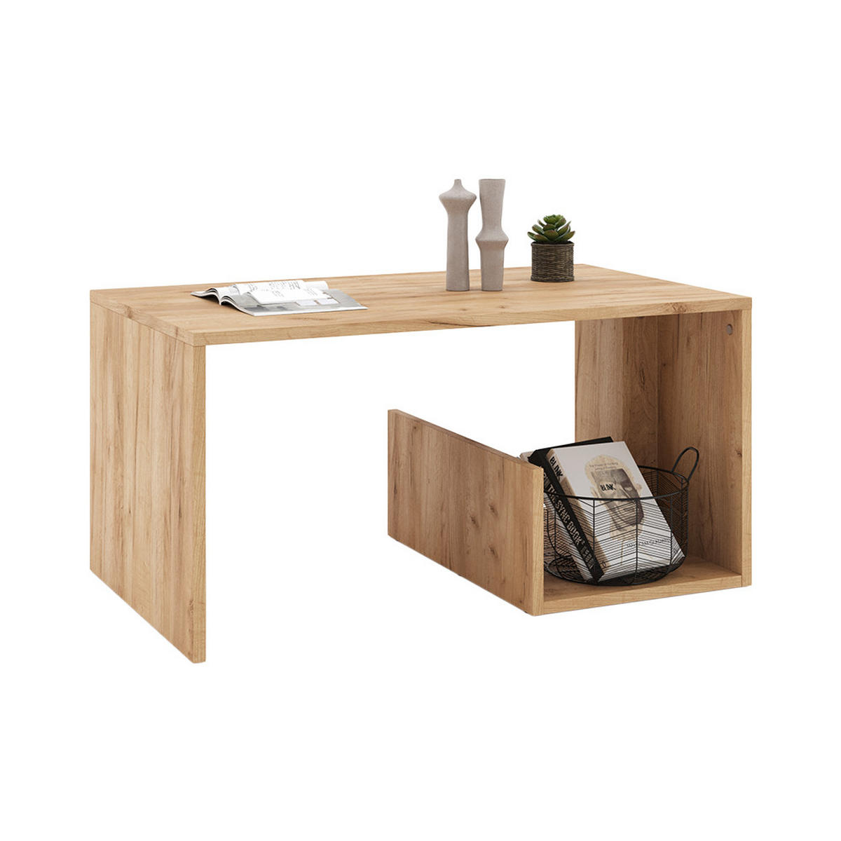 COUCHTISCH Lonar Goldkraft Eiche 80 x 46.6 cm - Honigeiche, Holzwerkstoff (46.6/80/40cm) - Vicco