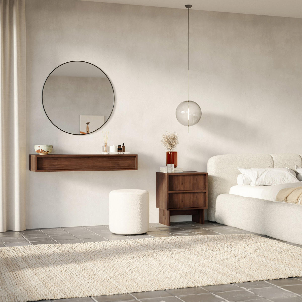 WANDKONSOLE Sanva Nussbaum Warmia Optik 90 cm - Dunkelbraun, Holzwerkstoff (90/17/35cm) - Selsey