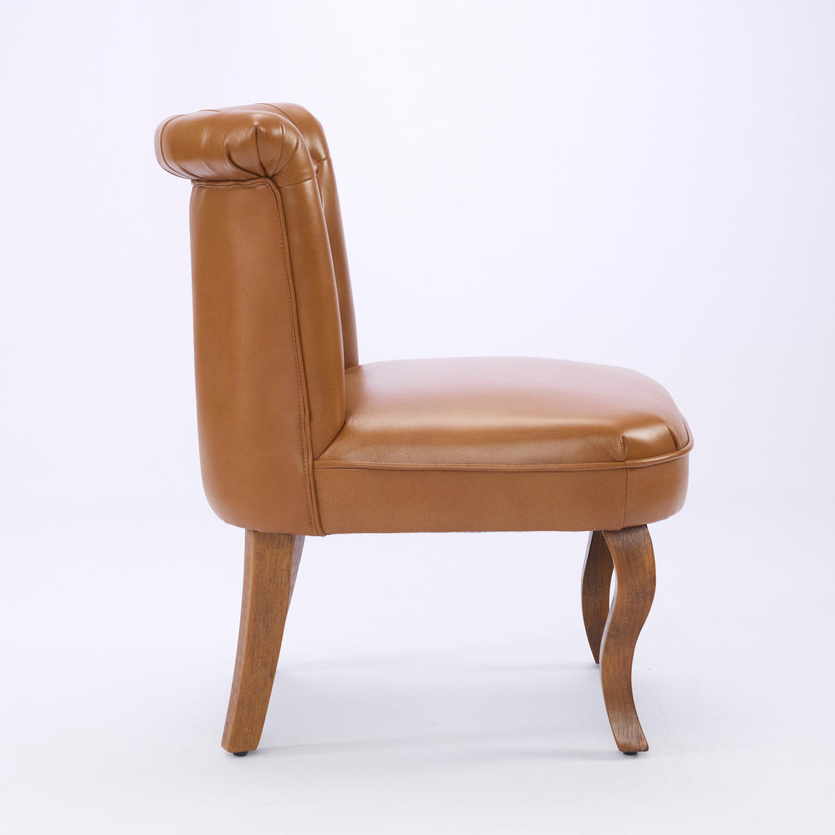 STUHL Echtleder mit Massivholzbeinen, DE-42328, Hellbraun - Hellbraun, Holzwerkstoff (60/72/56cm) - ComfortXL