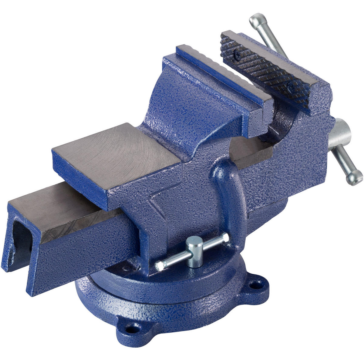 SCHRAUBSTOCK ,3 Anschraublöcher,blau - Blau, Metall (27/10/15cm) - tectake