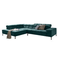 ECKSOFA NELSON Smaragdgrün Velvet - Smaragdgrün/Silberfarben, Textil (321/116cm) - KAWOLA