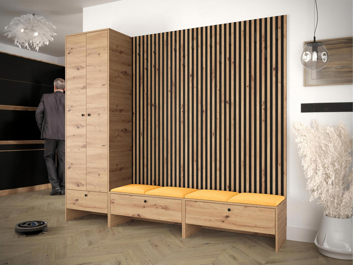 GARDEROBE Balma VI - Orange, Holzwerkstoff (230/206/44cm) - MIRJAN24