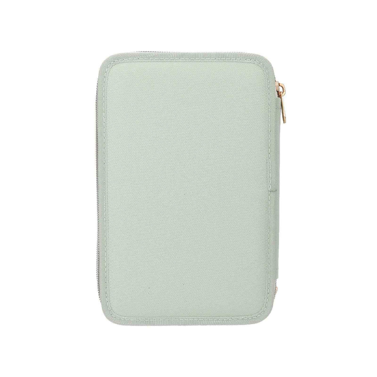 3-FACH FEDERTASCHE MIT STICKEREI SUMMER FEELING INKL. STIFTE TOPModel grün 7,5 x 13 x 20 cm - Grün, Kunststoff (13/20/7.5cm) - Depesche Germany