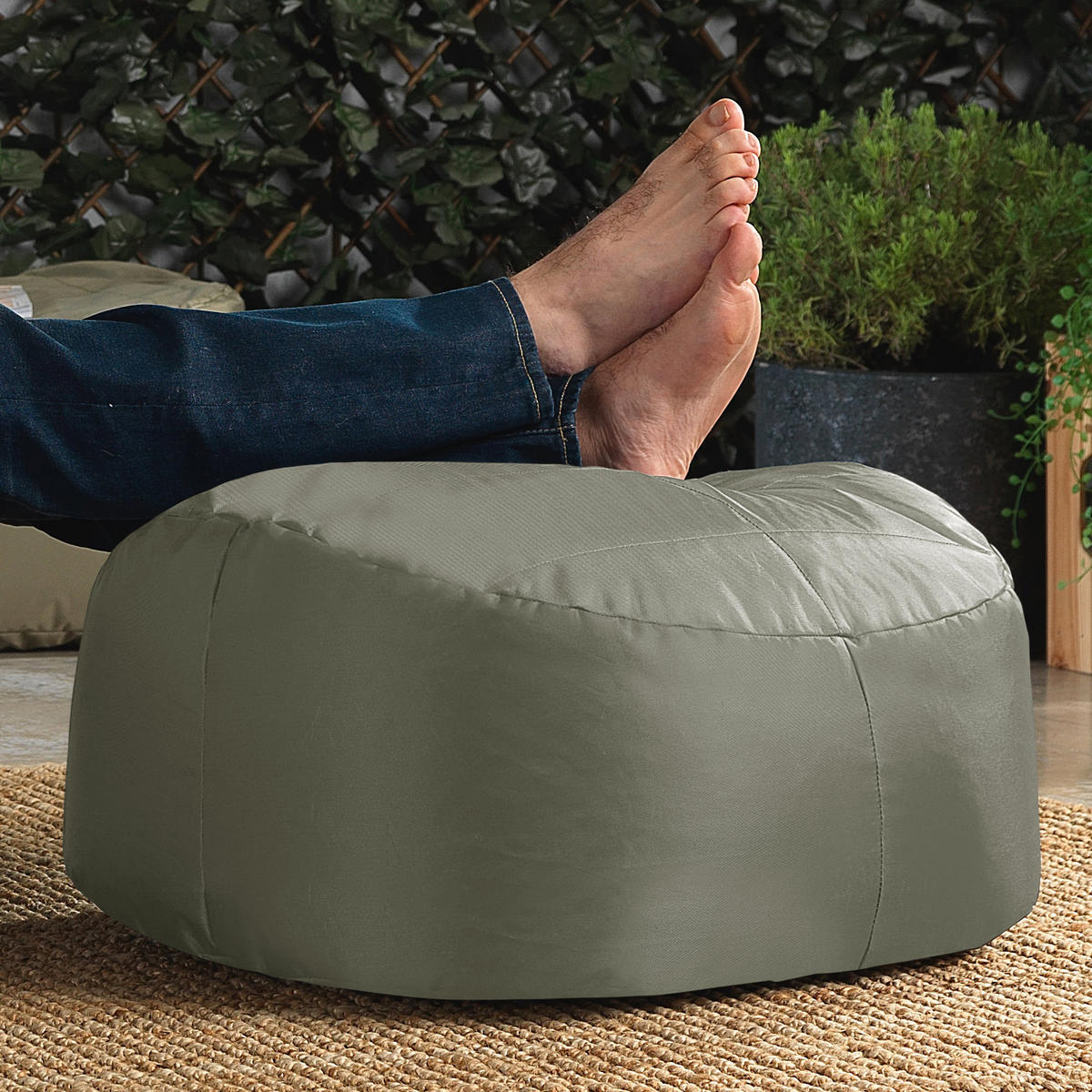 HOCKER Vista - Grün, Kunststoff (68/31/54cm) - Veeva