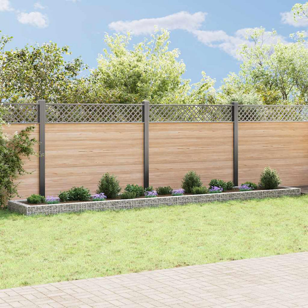 GABIONEN-HOCHBEET Verzinkter Stahl 600x100x20 cm - Silberfarben, Metall (100/20/600cm) - furnicato