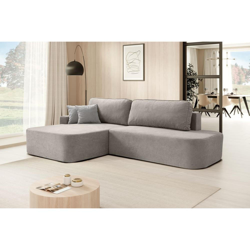 ECKSCHLAFSOFA Gavi cappuccino velours links - Cappuccino, Textil (269/171cm) - Beautysofa