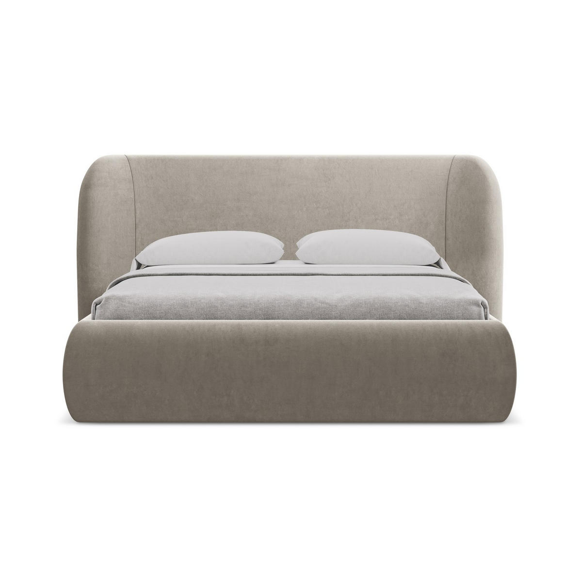 POLSTERBETT mit Bettkasten und Lattenrost 190x215 Grau - Taupe/Schwarz, Kunststoff/Textil (140/200cm) - LaMiaSofa