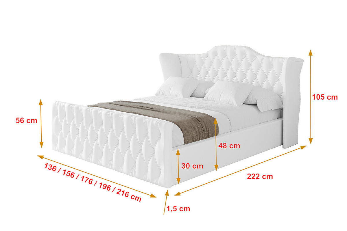 POLSTERBETT mit Bettkasten, Fußteil und Lattenrost, Boxbett mit Matratze H3/H4 - ZORAN-Z 180x200 Weiß Kunstleder - Weiß Hochglanz, Holzwerkstoff/Textil (180/200cm) - ALTDECOR