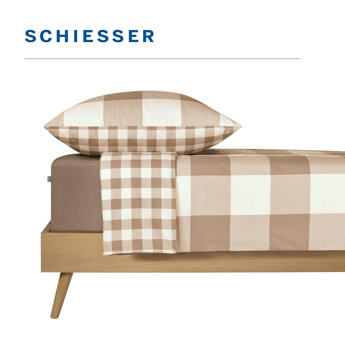 BETTWÄSCHESET Melvin - Renforcé - 2-teilig - 135 x 200 cm - Sand - Sandfarben, Textil (135/200cm) - SCHIESSER
