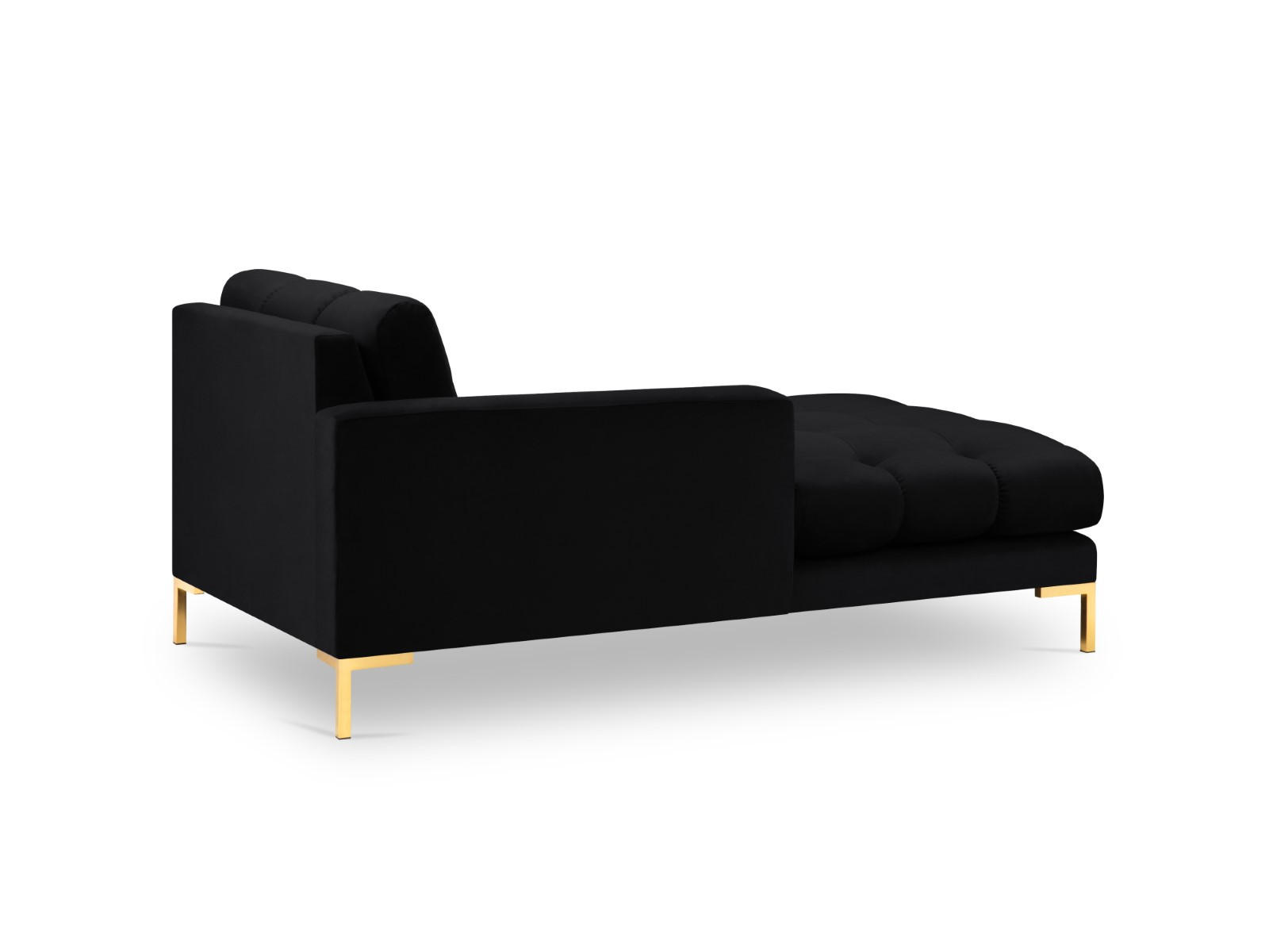 CHAISELONGUE links Mamaia aus Samt schwarz - Schwarz, Textil (102/75/185cm) - Micadoni