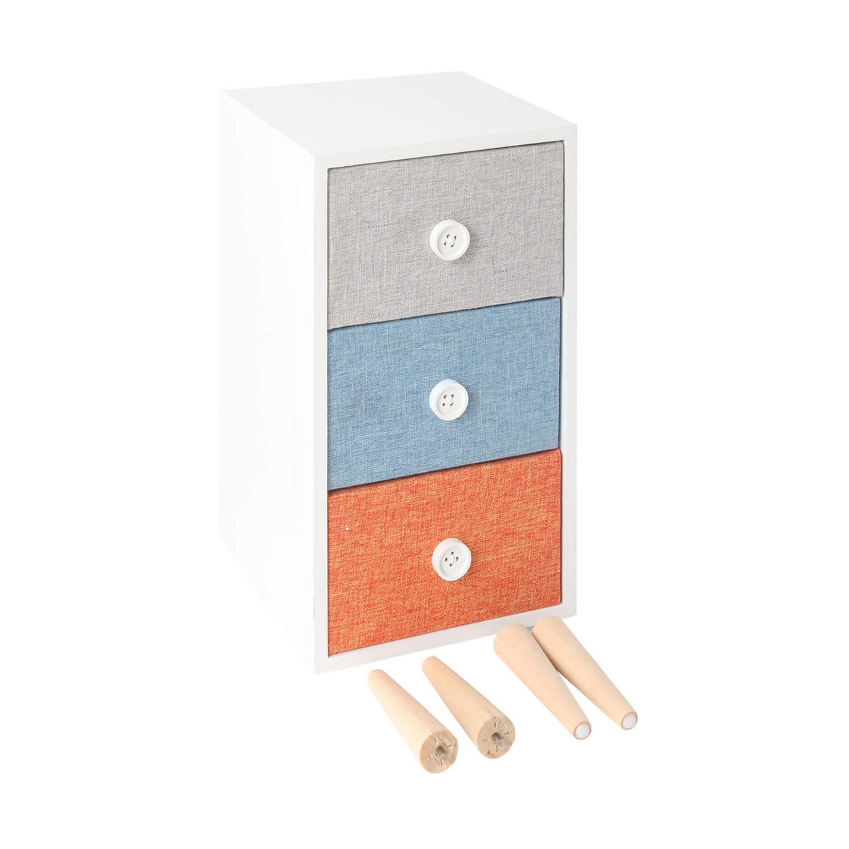 NACHTTISCH Mehrfarbig 25/25/59 cm - Multicolor, Holz (25/59/25cm) - Mobili Rebecca