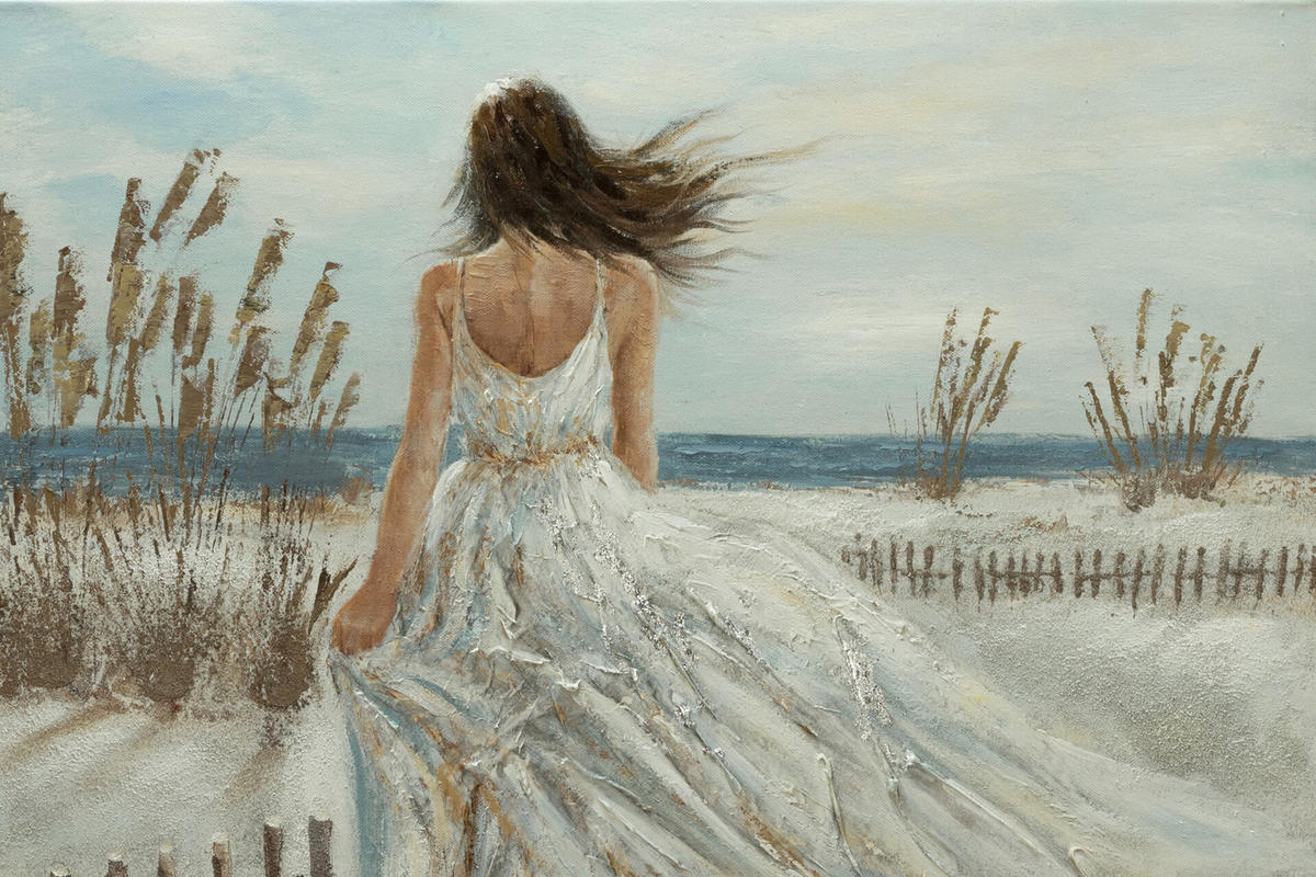 OLEJOMAĽBA 100/70 cm, Zvieratá - hnedá/biela, drevo/textil (100/70cm) - KUNSTLOFT