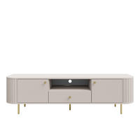 TV-SCHRANK Olivia 180 cm, mit 2 Türen, Schublade, geriffeltem Design, kaschmir, goldfarbenen Metallfüßen - Kaschmir, Metall (180/50/43cm) - Margaret Hadas24