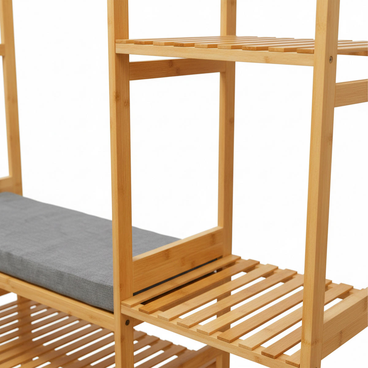 VĚŠÁK - světle hnědá, dřevo/textil (104/175/30cm) - Relaxdays