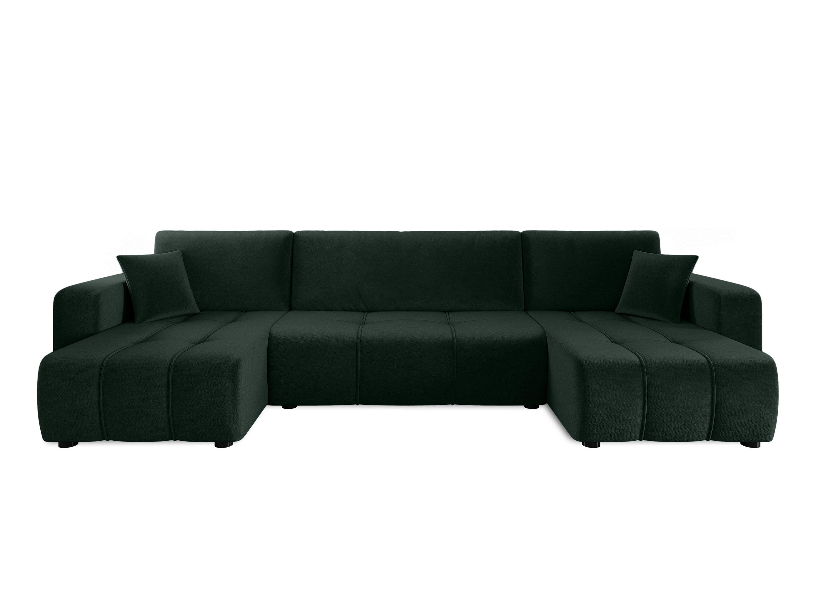 WOHNLANDSCHAFT Aice U-Form 317 cm – mit Schlaffunktion, Bettkasten, Kissen & bequemer Wellenfederung - Grün, Kunststoff (317/85/146cm) - Wohnideebilder