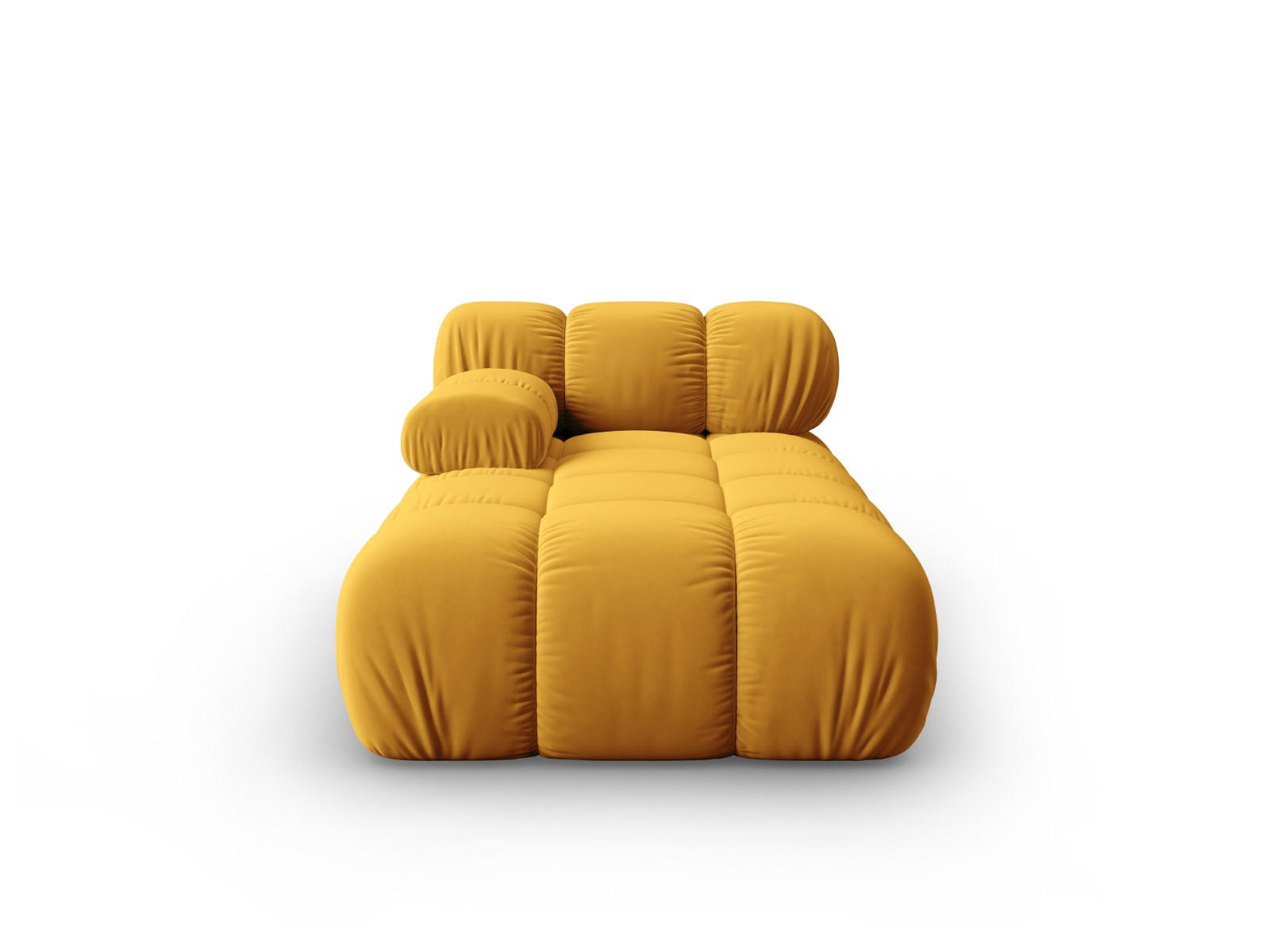 CHAISELONGUE links Bellis aus Samt gelb - Gelb, Textil (97/62/157cm) - Micadoni