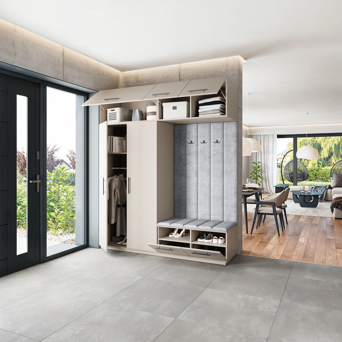 GARDEROBENSCHRANK REMA 200/240/60 cm Modern Kaschmir - Kaschmir, Holzwerkstoff (200/240/60cm) - MASSENO