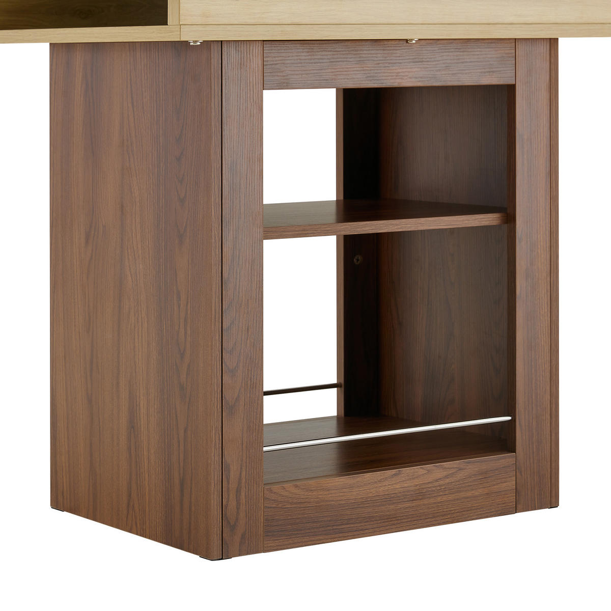 AUSZIEHTISCH Nussbaumfarben/Hellholzfarben 130-160/80/75,5 cm - Walnussfarben, Holz (80/130/75.5cm) - PANGIVO