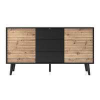 SIDEBOARD SCHWARZ - Schwarz, Holzwerkstoff (154/83/39cm) - FURNLUX