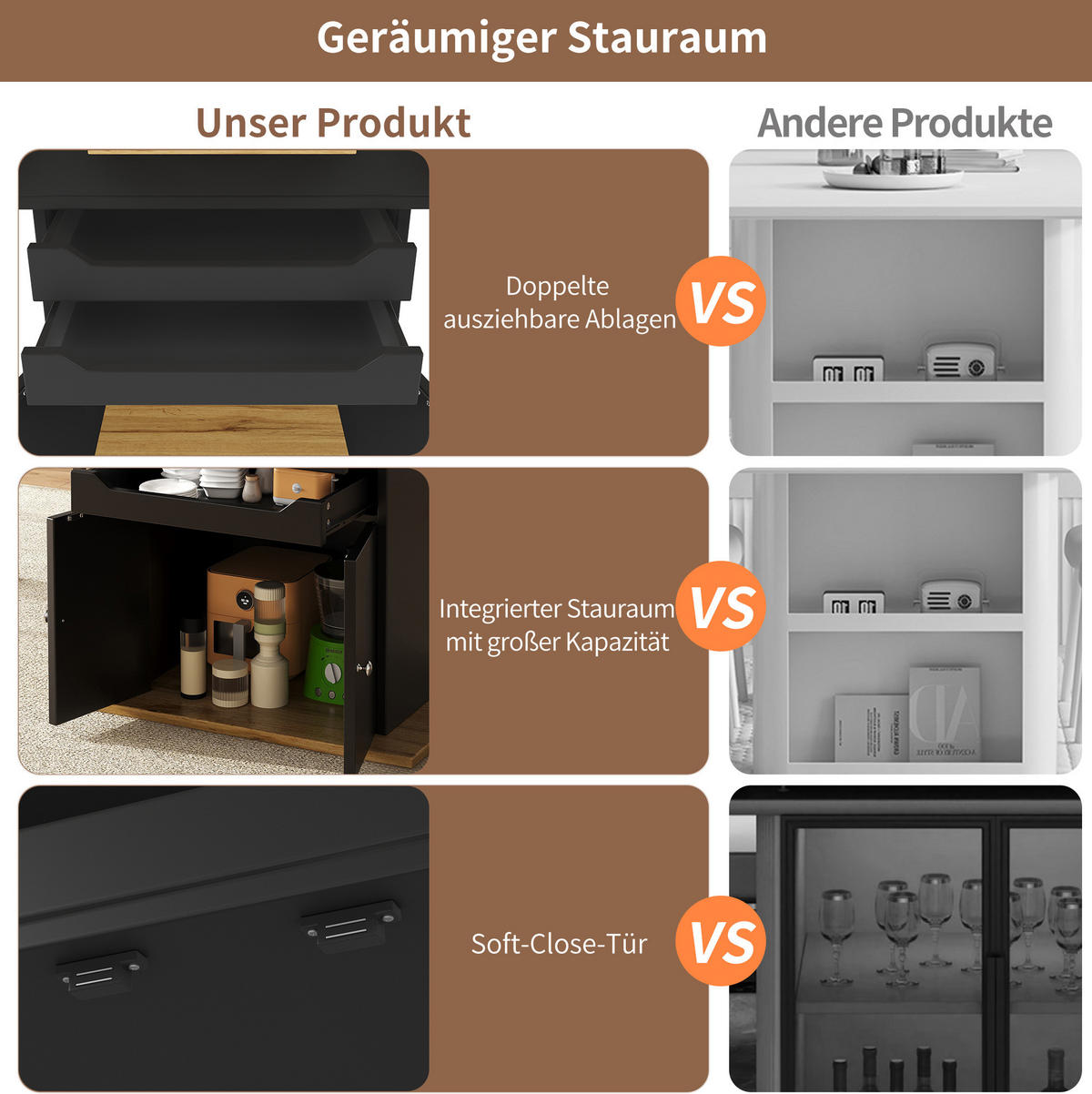 ESSTISCH 110-140/80/76 cm ausziehbar mit Stauraum, 2 Schubladen und Schrank, Schwarz - Schwarz, Holzwerkstoff (110/80/76cm) - Redom