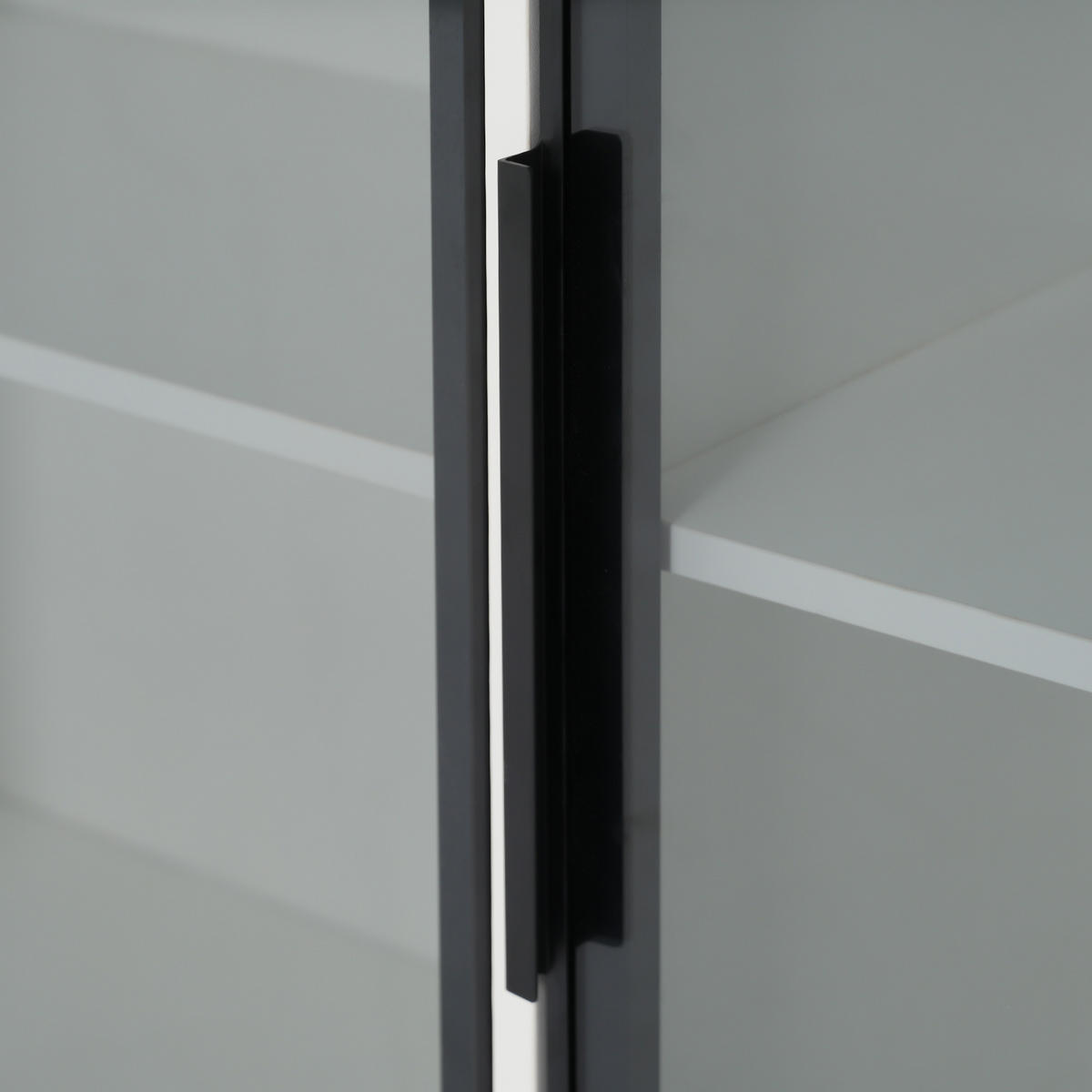 VITRINE 120x30x73 cm Weiß mit LED und Glasfront - Weiß, Holzwerkstoff (120/73/30cm) - FLIEKS