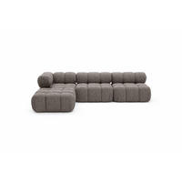 ECKSOFA L-Form Modulare, Bouclé-Stoff Abriamo, Braun, Links, Selia - Braun, Holz (285/160cm) - Kaiser Möbel