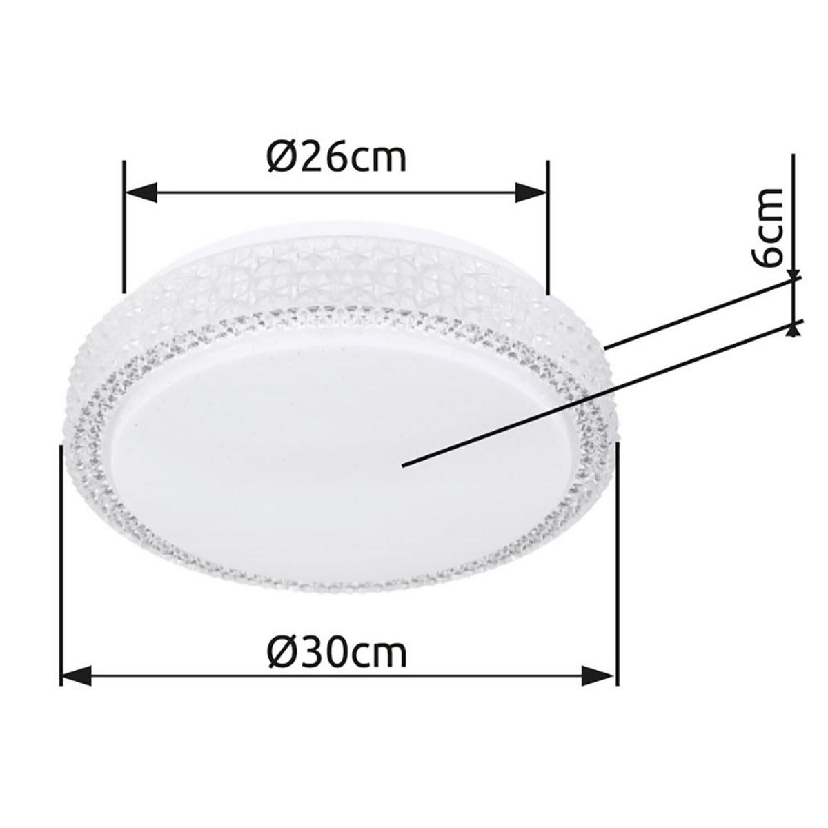 LED DECKENLEUCHTE Metall Kristallklar - Klar, Metall (30/30/8cm) - Globo Lighting